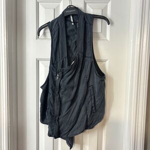 Free People Charcoal Sleeveless Vest with Asymmetrical Zipper